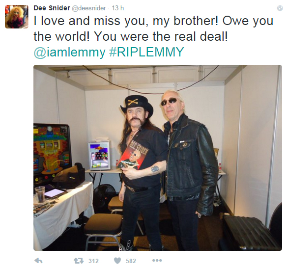 1 ano sem Lemmy Kilmister - Dee Snider - Lemmy Kilmister