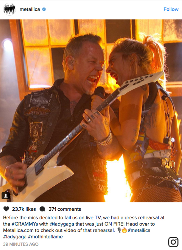 Metallica e Lady Gaga: Vídeo do ensaio com microfones funcionando